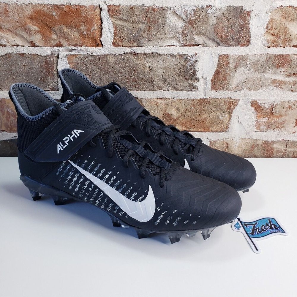 Nike Alpha Menace Pro 2 Mid Football Cleats Men’s 14 Black/ White